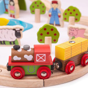 Dřevěná vláčkodráha farma Bigjigs Rail