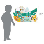 Dřevěná motorická deska s aktivitami Krokodýl Tropik Janod 