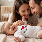 Body s potiskem New Baby I love Mum and Dad 