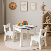 Dětský stůl a židle Leaf Grey Baby Mix