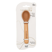 Silikonová lžička s dřevěnou rukojetí New Baby