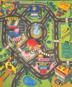 Hrací koberec s autíčky a značkami 80 x 70cm