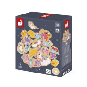 Dřevěné magnetky pro děti Jednorožci a Draci 24 ks Janod