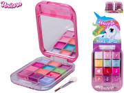 Unicorn make-up paletka se zrcátkem s lesky na rty a očními stíny