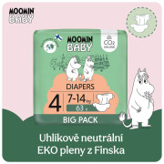 Moomin Baby 4 Maxi 7-14 kg (63 ks), eko plenky