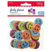 Pěnoví třpytiví smajlíci samolepící 30ks