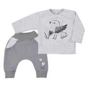 Kojenecké bavlněné tepláčky a tričko Koala Birdy šedé 
