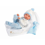 Obleček pro panenku miminko New Born velikosti 35-36 cm Llorens 3dílný modrý