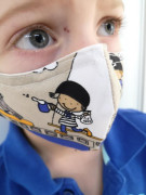 Látková respirační rouška - maska pro děti 7 - 12 let s kapsičkou piráti