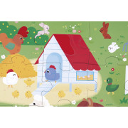 Puzzle dotykové senzorické Farma s různými povrchy 20 ks Janod 