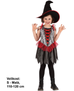 Kostým na karneval - čarodějnice s kloboukem, 110-120 cm