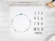 Milníková mušelínová plenka/dečka 120x120 cm Boho, bílá