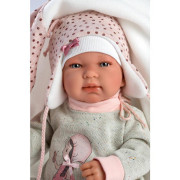 Realistická panenka miminko se zvuky a měkkým látkovým tělem Llorens 