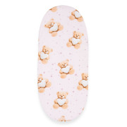 Bavlněné prostěradlo do kočárku Love Teddy Bear 35x75 cm pink New Baby
