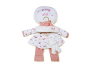 Obleček pro panenku miminko New Born velikosti 40-42 cm Llorens 4dílny růžovo-bilý