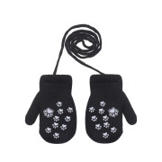 Zimní palcové zapletené rukavičky se šňůrkou tlapky 9 - 12 měsíců