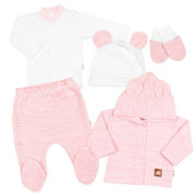 Pletená sada oblečení pro miminko Star 5dílná růžová Baby Nellys