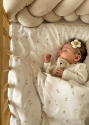 Dětské povlečení do postýlky 100 x 135 cm bavlněný satén Drobné květy Infantilo 