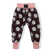 Dětské tepláky s vysokým pasem Daisy vínová Esito