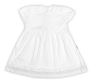 Luxusní šatičky s krajkou Sofia krátkým rukávek + čelenka 2D sada bílé