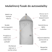 Lehký mušelínový fusak/zavinovačka/deka do autosedačky Sleepee