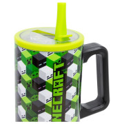 Termohrnek s brčkem a uchem 920 ml Minecraft Iconicmono