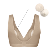 Kojicí podprsenka bambus Nuuma Nude s vyjímatelnými vložkami + prací sáček Moniel