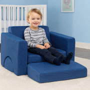 Kreativní dětská pohovka z měkkých polštářů – skládací modulární set 8 dílů - tm. modrá