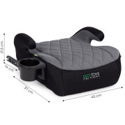 Dětský podsedák do auta ISOFIX i-Size s držákem na nápoje, pro výšku 125–150 cm šedý