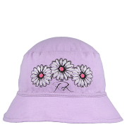 Dívčí letní plátěný klobouk Kopretiny Fialový RDX
