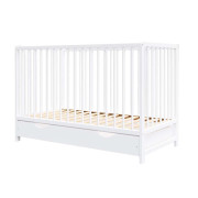 Petite&Mars Postýlka dřevěná s úložným prostorem Moony+ White