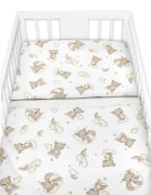 Sada do postýlky Mantinel s povlečením, 3D sada - Malý Medvídek, bílá/béžová Baby Nellys