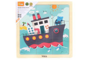 Dřevěné puzzle 9 dílků Viga - loď