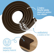 Ochranná páska pěnová pro ochranu hran a rohů nábytku 2 m Sipo