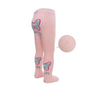 Punčocháče s protiskluzem 3x ABS vel. 80/86 růžové motýlek Be Snazzy