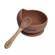 Silikonová miska s přísavkou a lžičkou Bo Jungle Terracotta