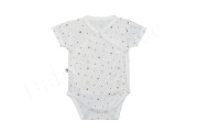 Zavinovací kojenecké body krátký rukáv mušelín Hvězdičky Baby Service