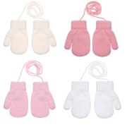 Zateplené zimní rukavice se šňůrkou třpytivé 4 - 6 let