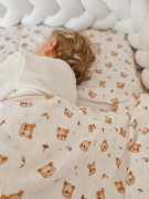 Dětské povlečení do postýlky 100 x 135 cm bavlněný satén Medvídek Infantilo 