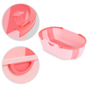 Dětská skládací cestovní vanička s odtokem růžová