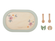 Čajový set dřevěný s květinovým potiskem Little Dutch