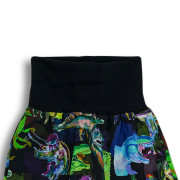 Dětské tepláky s vysokým pasem Hraví dinosauři - černé Esito