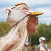 Kšiltovka Ours'on pink - brown s ochranou krku UPF 50+ KiETLA