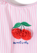 Dívčí plavky jednodílné růžové s třešněmi Minoti