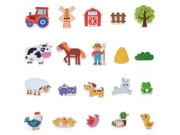 Dřevěné magnety 20 ks domácí zvířátka Viga