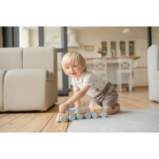 Duhový vláček s dvěma vagony - dřevěná skládačka 15 dílů Cubika