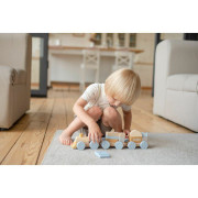 Duhový vláček s dvěma vagony - dřevěná skládačka 15 dílů Cubika