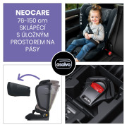 Sklápěcí autosedačka Neocare iSize 76-150 cm black Asalvo