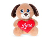 Zvířátko plyšové 15 cm sedící se srdíčkem 0 m+