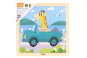 Dřevěné puzzle 9 dílků Viga - auto